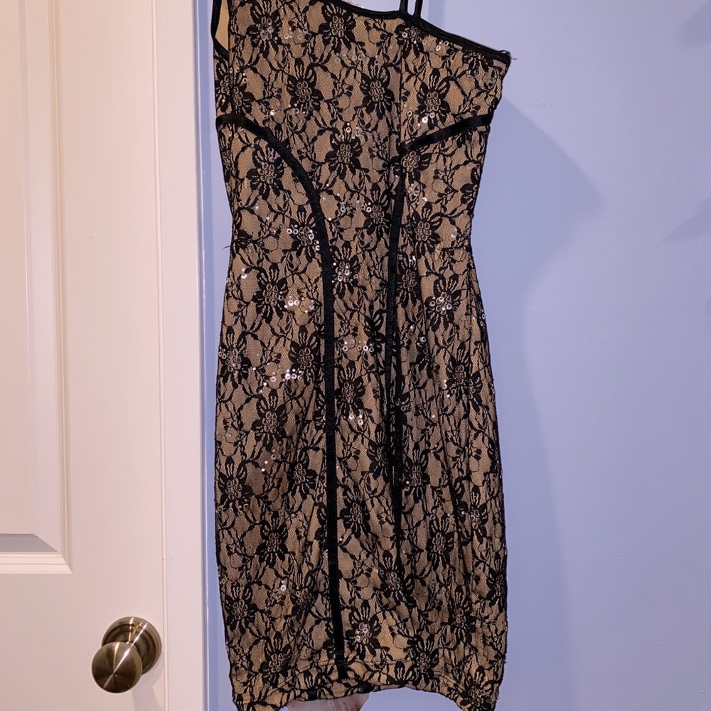 Black lace/nude dress